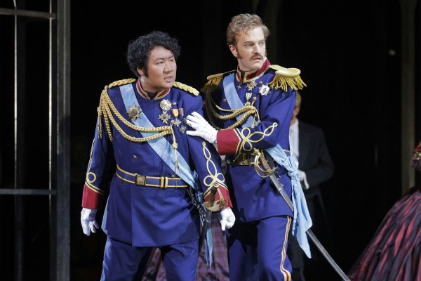Yuntong Han as Tybalt and Ryan Wolfe as Count Paris Photo: Cory Weaver)