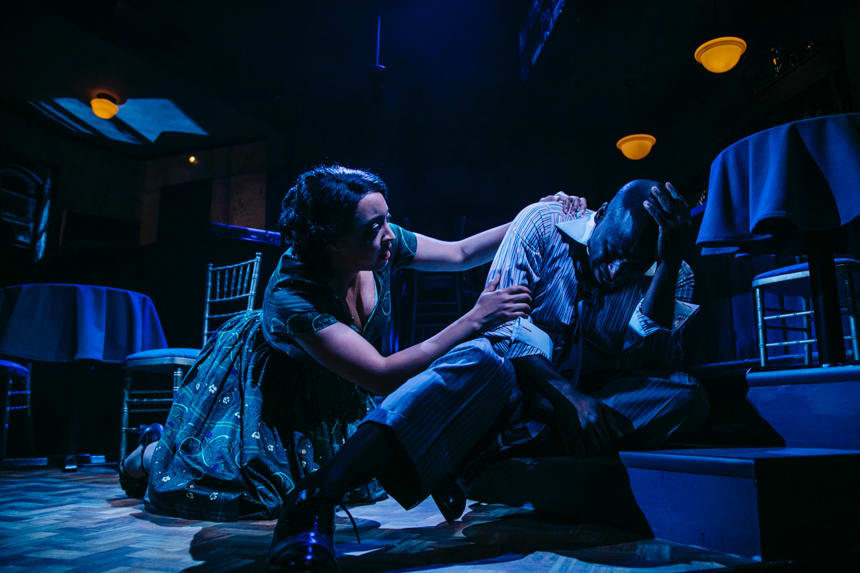 Shayna Small (left) and Wendell B. Franklin (right) play Pumpkin and Blue in “Paradise Blue.”(Courtesy of Jeff Lorch)
