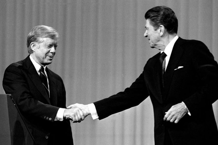 In 1980 we had peanut farmer and former governor of Georgia as president with very little real experience in governance and a B actor who was also a TV host working at opposite ends of the political spectrum.