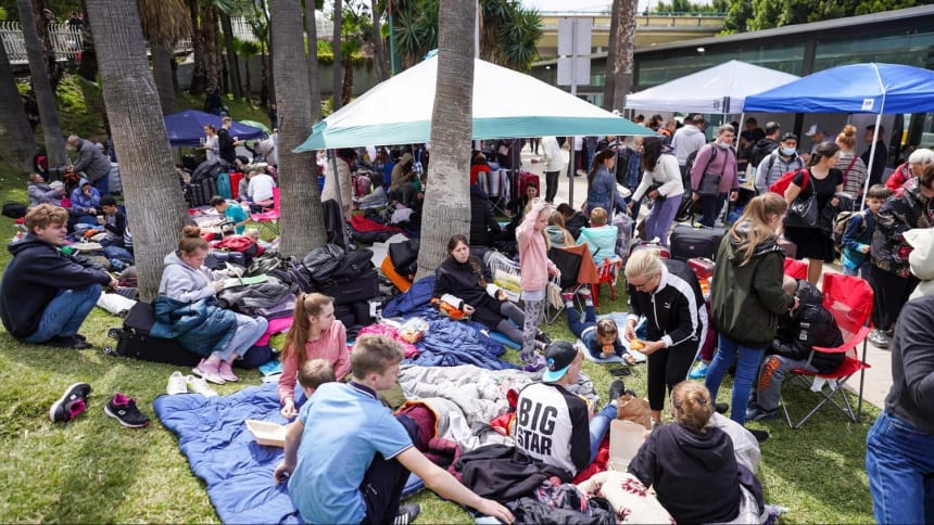 Customs and Border Protection (CBP) hasn’t released any new information on the numbers of Ukrainian asylum seekers entering through the southern border, but in the last week of March there were hundreds arriving daily at the Tijuana border with San Diego. Photo by Manuel Ocaño for palabra.