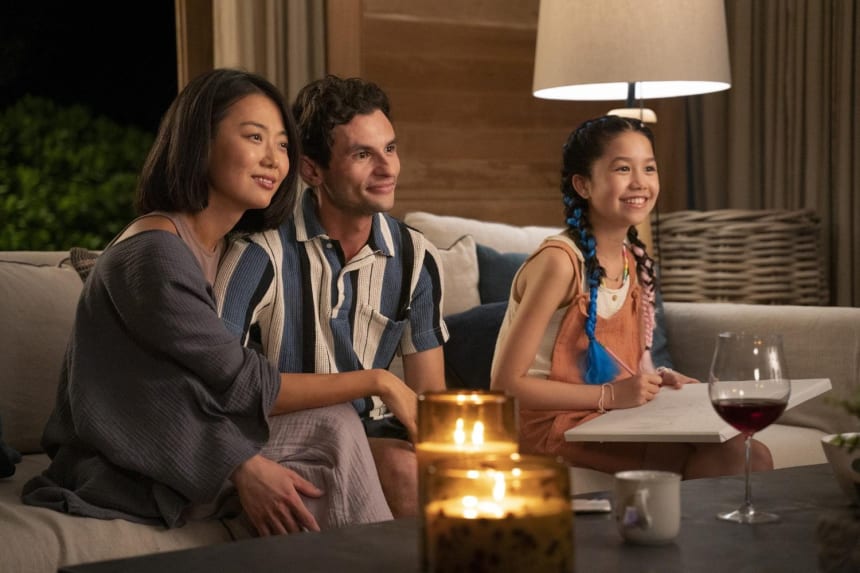 Elsha Kim (Yunjin Huh Garcia), Jeffrey Licon (Carlos Garcia) and Trinity Jo-Li Bliss (Alexa Garcia). Photo Courtesy by HBO Max.