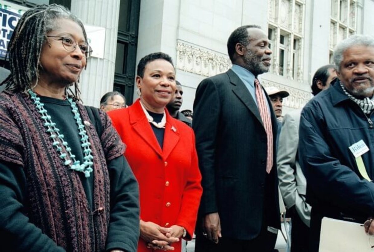 Barbara Lee with Alice Walker and Danny Glover