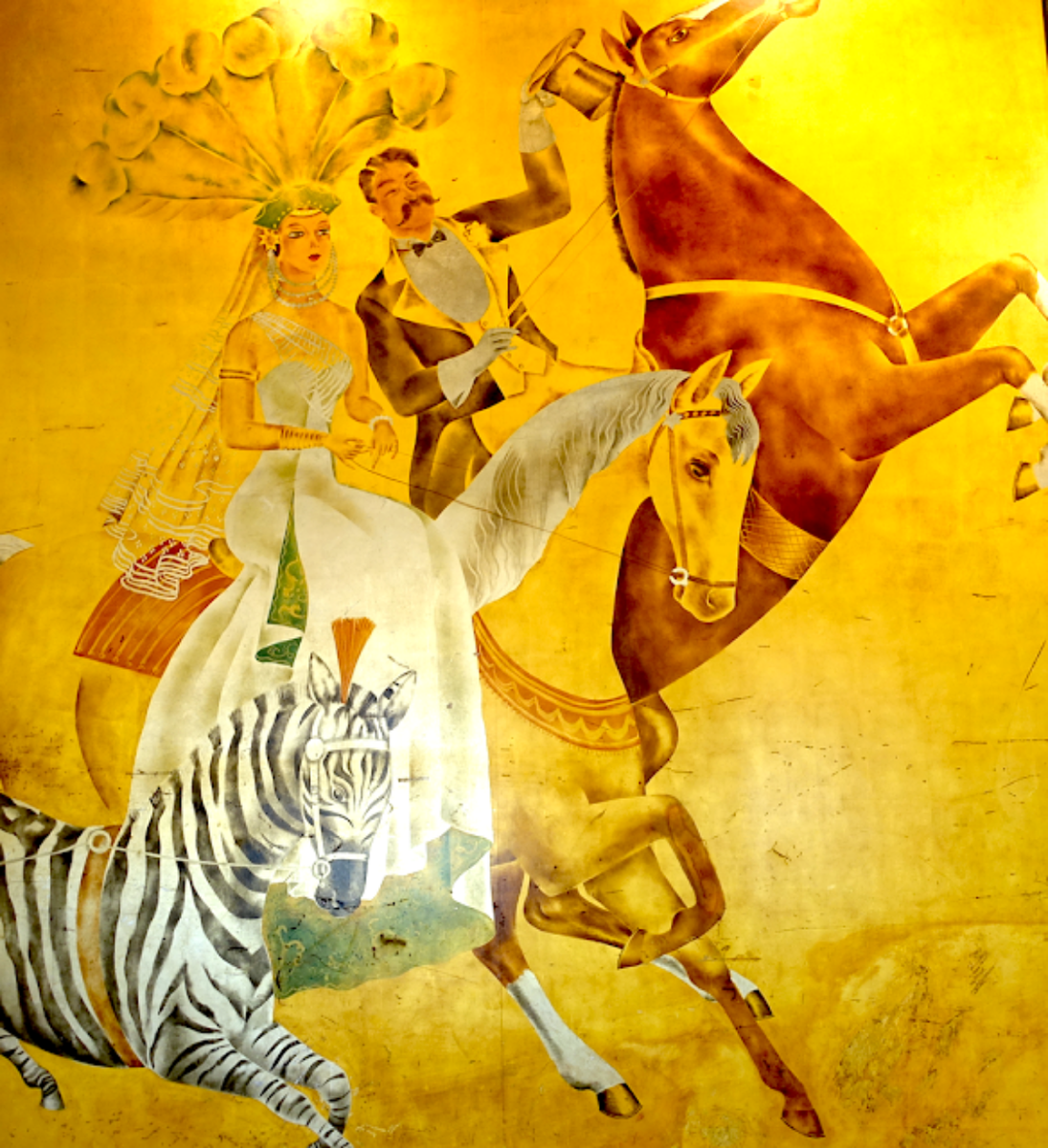 A detail from Esther Bruton’s Murals in the Fairmont Hotel’s Cirque Room