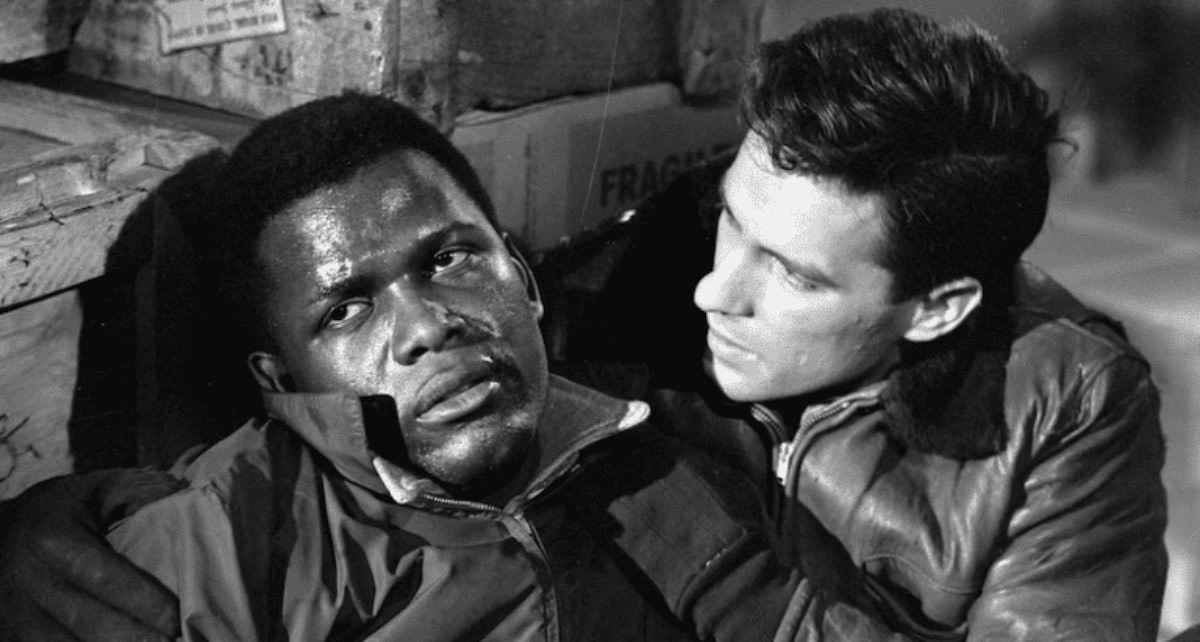 Sidney Portier and John Cassavetes in "Edge of the City"